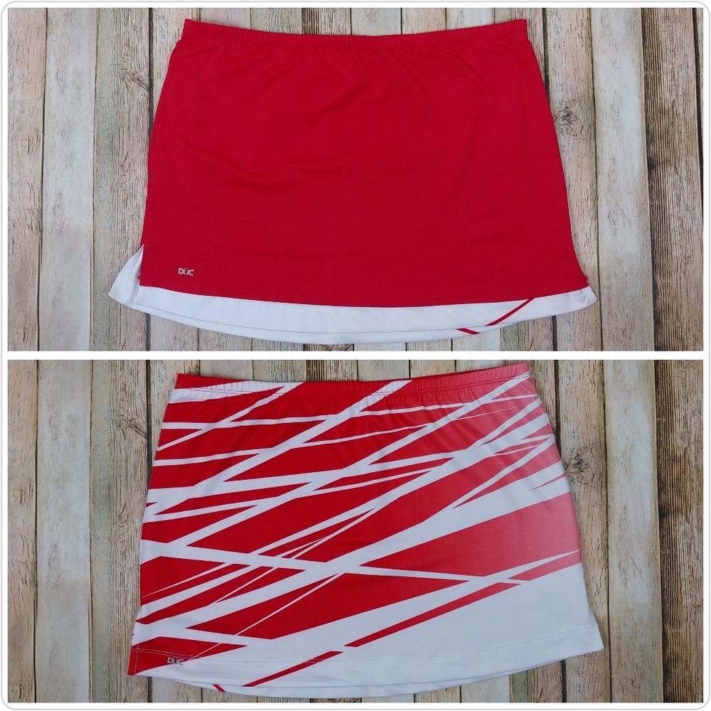 DUC Red Reversible Lightening Tennis Skirt